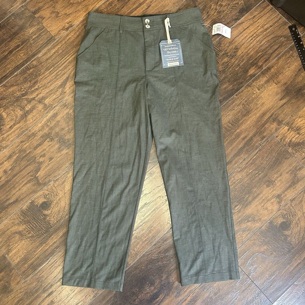 NWT Democracy "Ab" Solution Skyrise Trouser Pants Green Size 10 B2544N88E